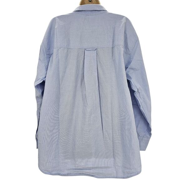 J. Crew Womans size M Etienne Oversized LS Button Up Shirt Blue  BY733 NEW - Picture 4 of 9